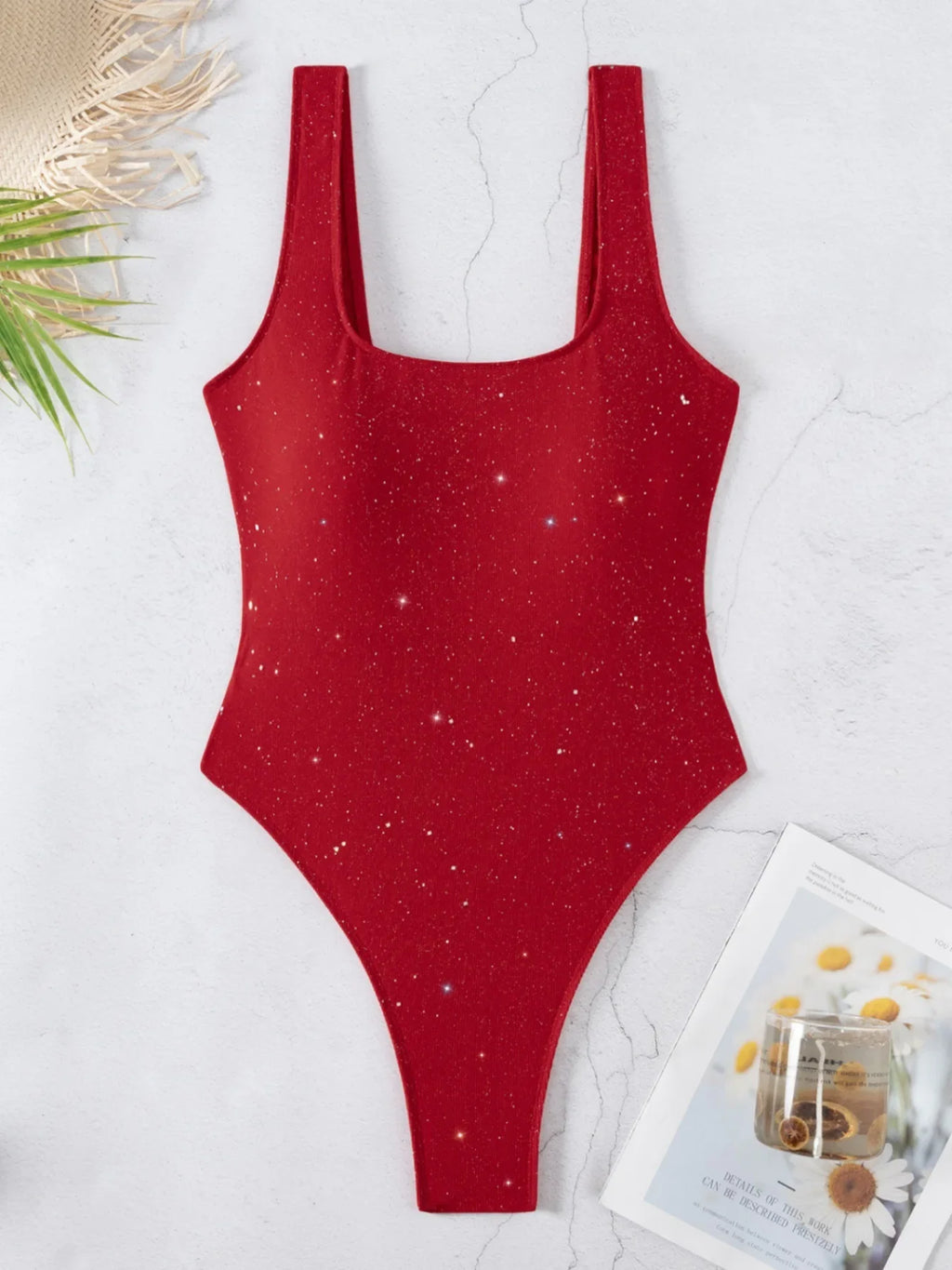 DEKA  Summer Solid Sexy Backless Shiny Swimsuit Women One Piece Swimwear Beach Wear Slimming Bathing Suit