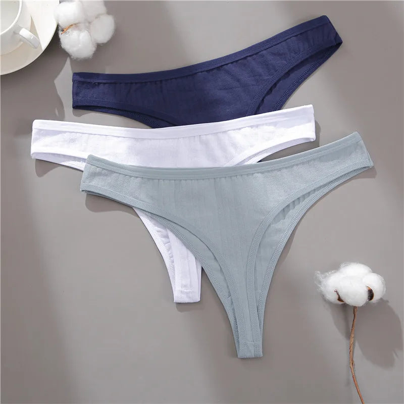Women Cotton Thongs Panties Sexy Low Waist T-Back G-string Underpants Thongs Girls S-XL Intimates Lingerie Breathable Bikini New