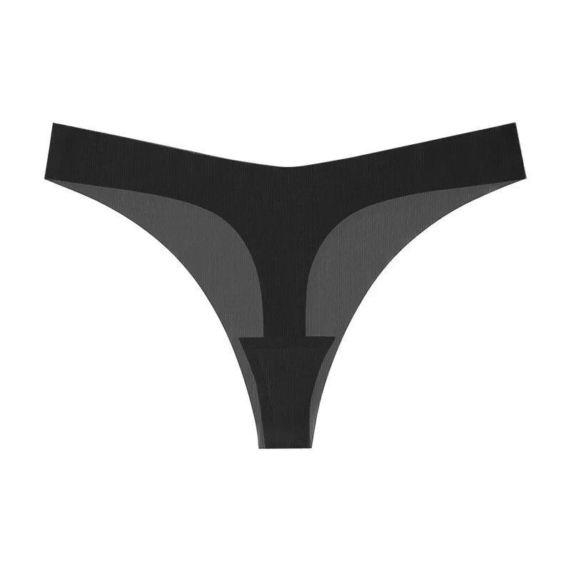 Girls Briefs Seamless Women Panties Sexy G String Ice Silk Underwear T Back Sports Yoga Thong Traceless Plus Size S-XL