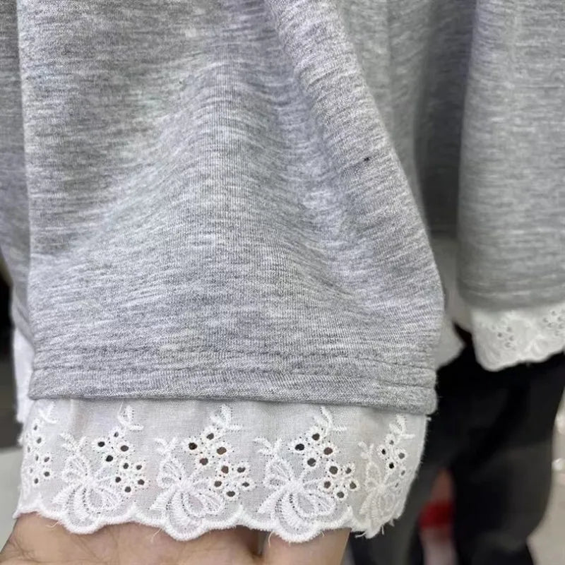 Women's New Losse Pants Grey New Summer Sexy Lace Shorts Fashion Pockets Versatile Casual Streetwear Female Elastic Waist Shorts