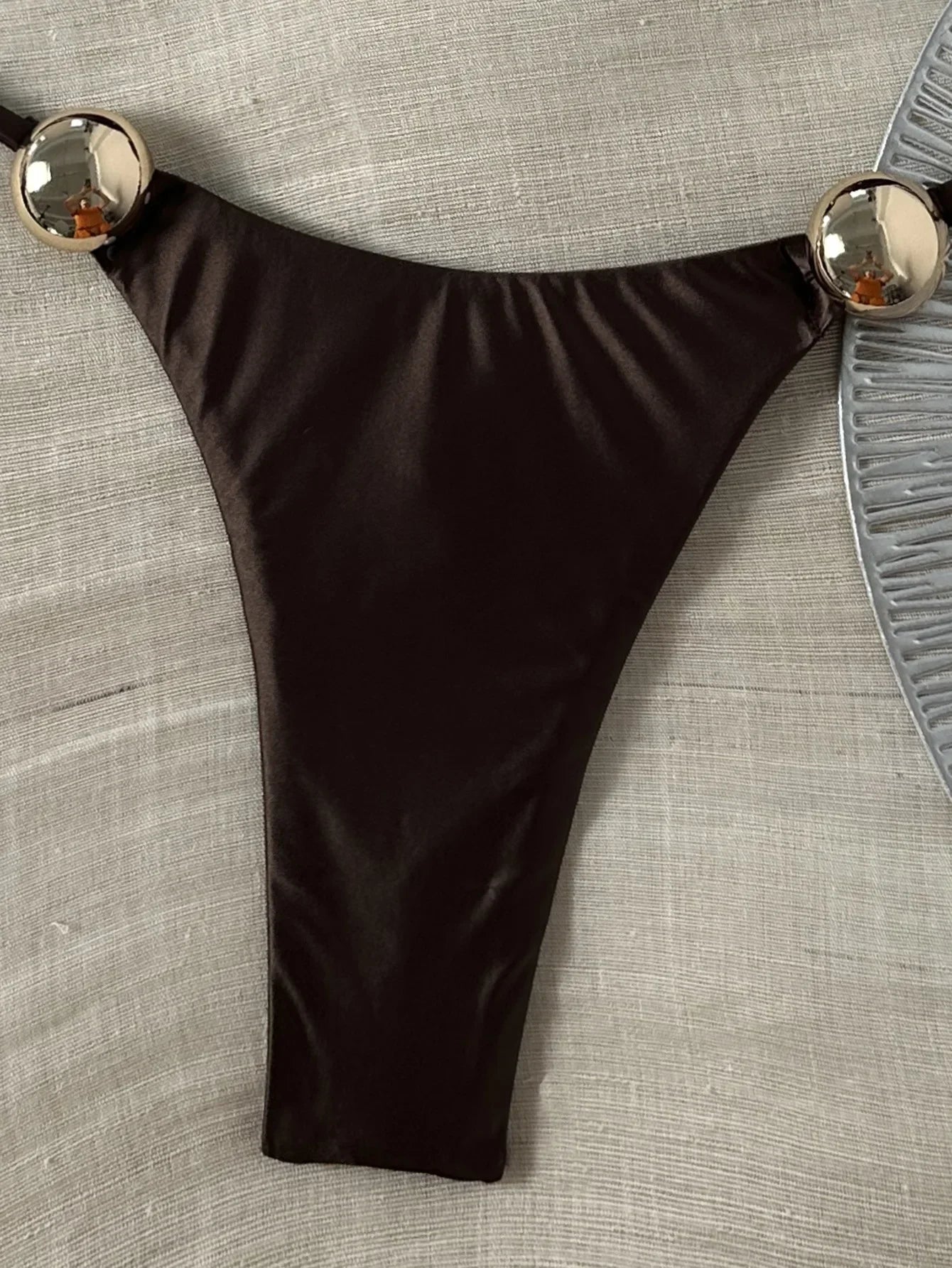 Metal Buckle Satin Bikini Women Mini Micro Thong Swimwear Female Swimsuit Two-pieces Bikini Set High Cut Bathing Suit Swim Lady