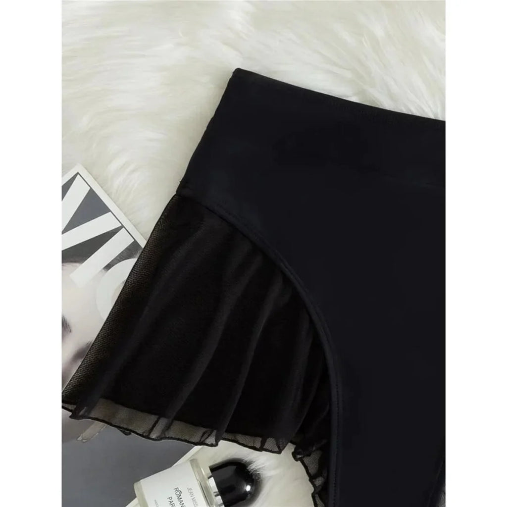 New Sexy Ruffled Mini MIcro Thong Bikini Bottom Swim Brief Women Swimwear Female Bather Brazilian Tanga Panties Underwear V4267