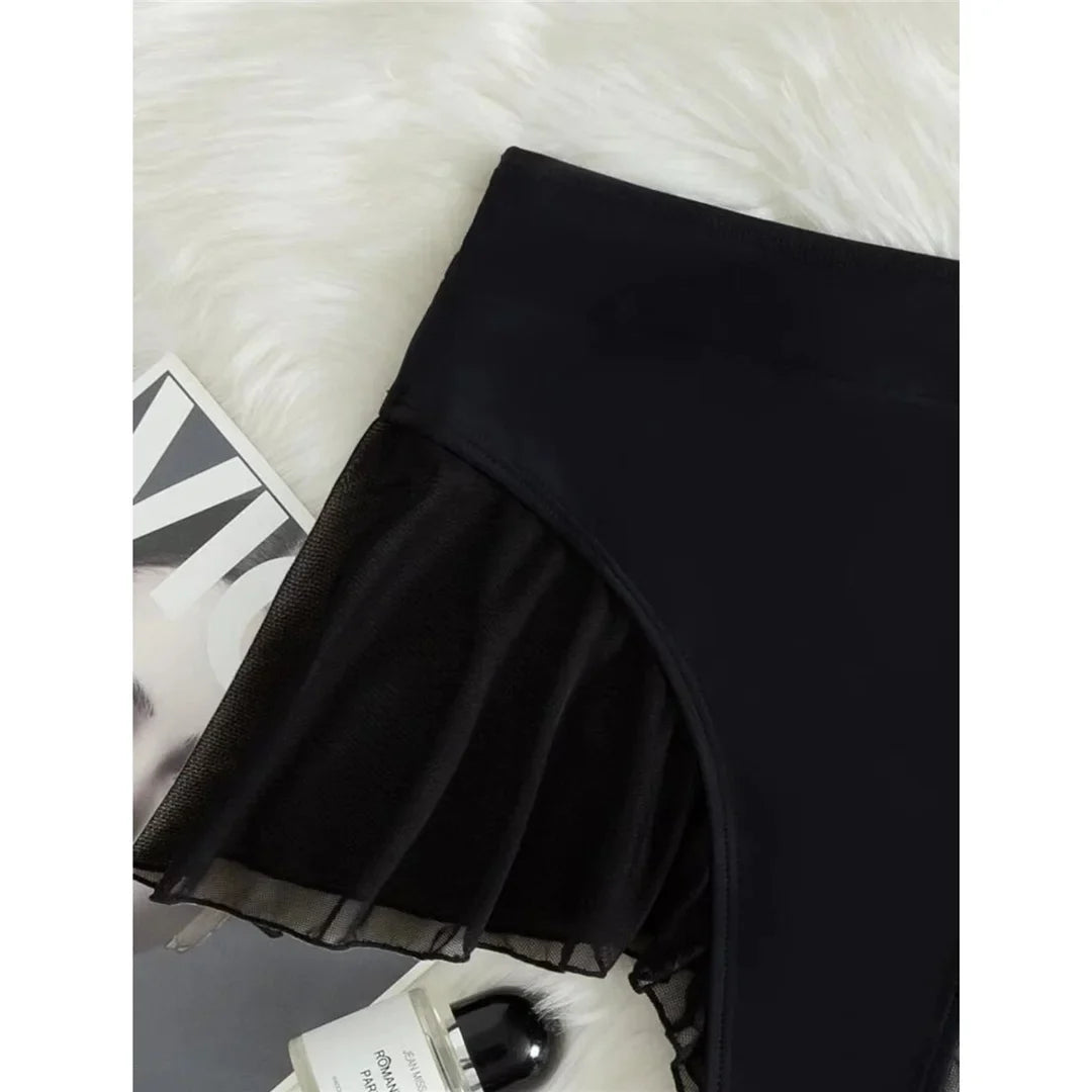 New Sexy Ruffled Mini MIcro Thong Bikini Bottom Swim Brief Women Swimwear Female Bather Brazilian Tanga Panties Underwear V4267