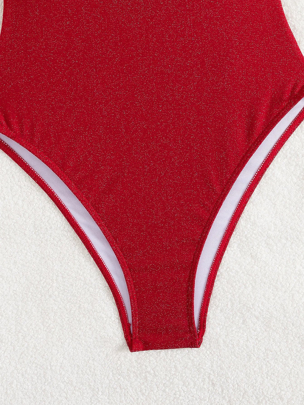 New Red Hollow Out Backless Cross Swimwear Women Sexy Shiny Tummy Control One Piece Swimsuit 2025 Beach Bathing Suits Monokini