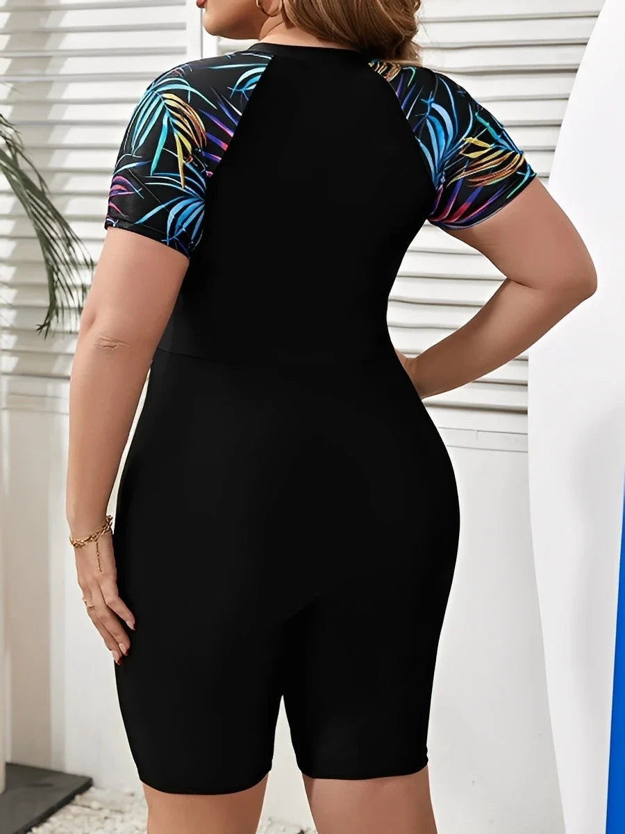 2026 Large Plus Size Swimsuit Women One Piece Printed Sporty Swimwear Female Bathers Bathing Swimming Swim Suit Beachwear