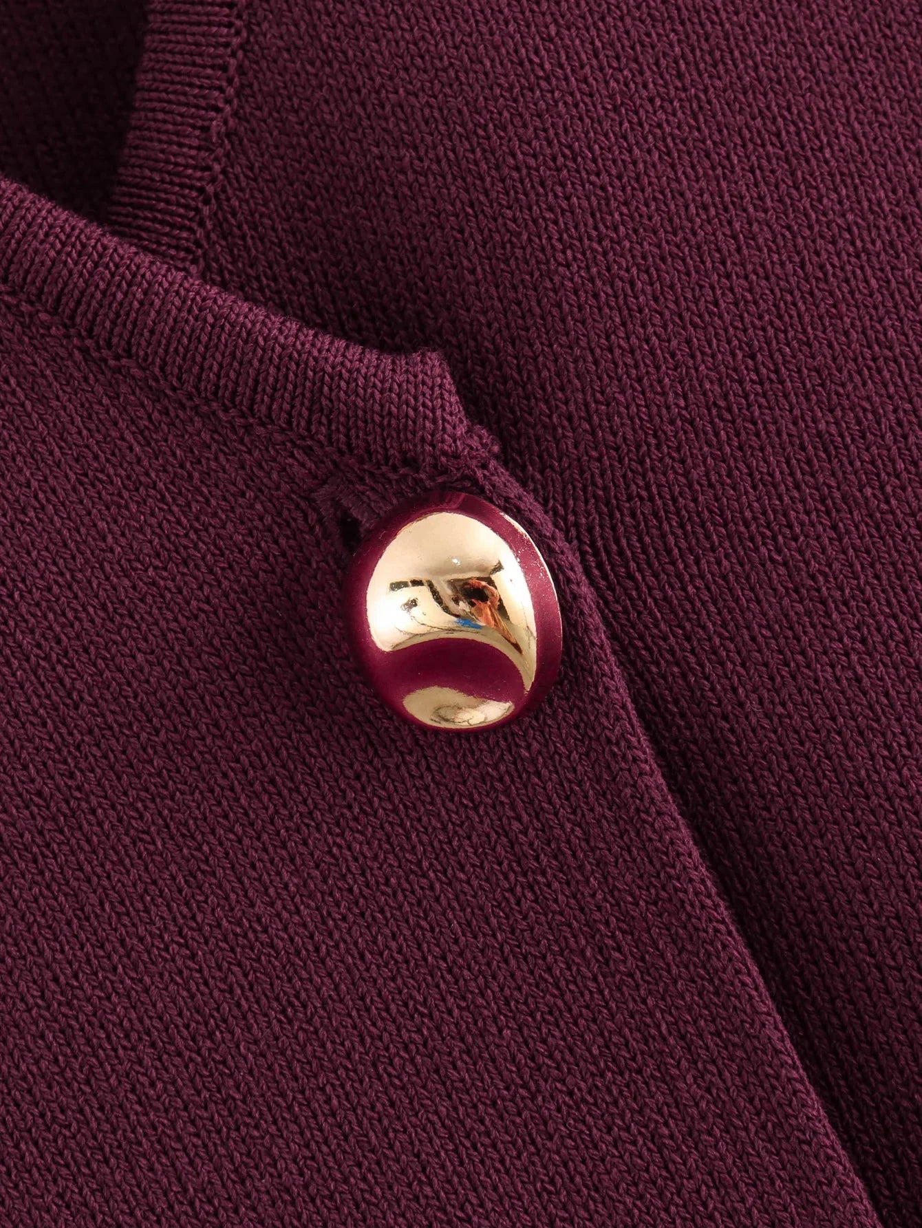 Foridol Gold Button Knitted Tank Top Women Autumn Winter Burgundy Short Vest Sleeveless V Neck Chic New Fashion Tops