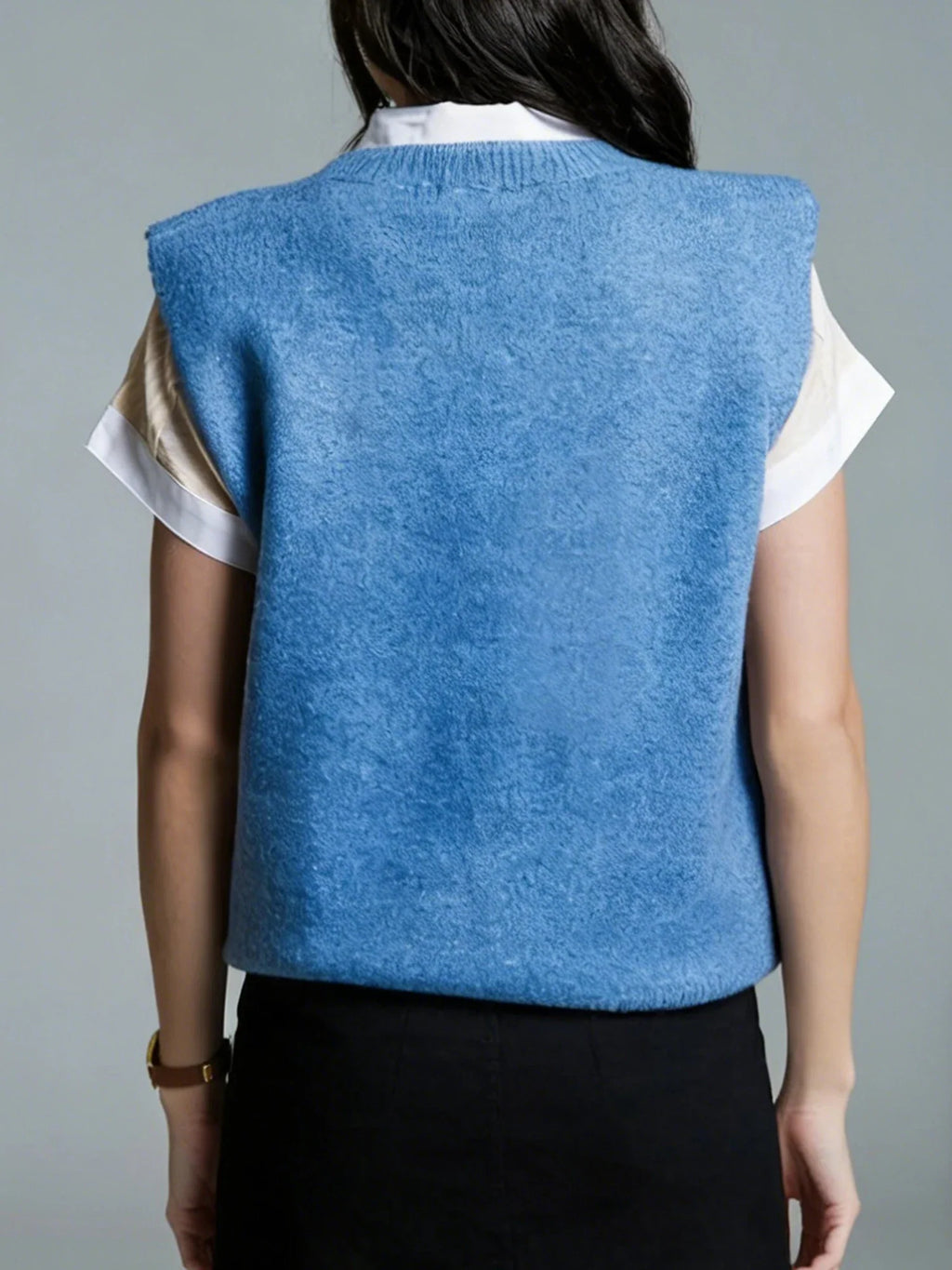 Women Sleeveless Crew Neck Heart Loose Tank Top Fashion Sweater Spring Summer Knit Vest Streetwear
