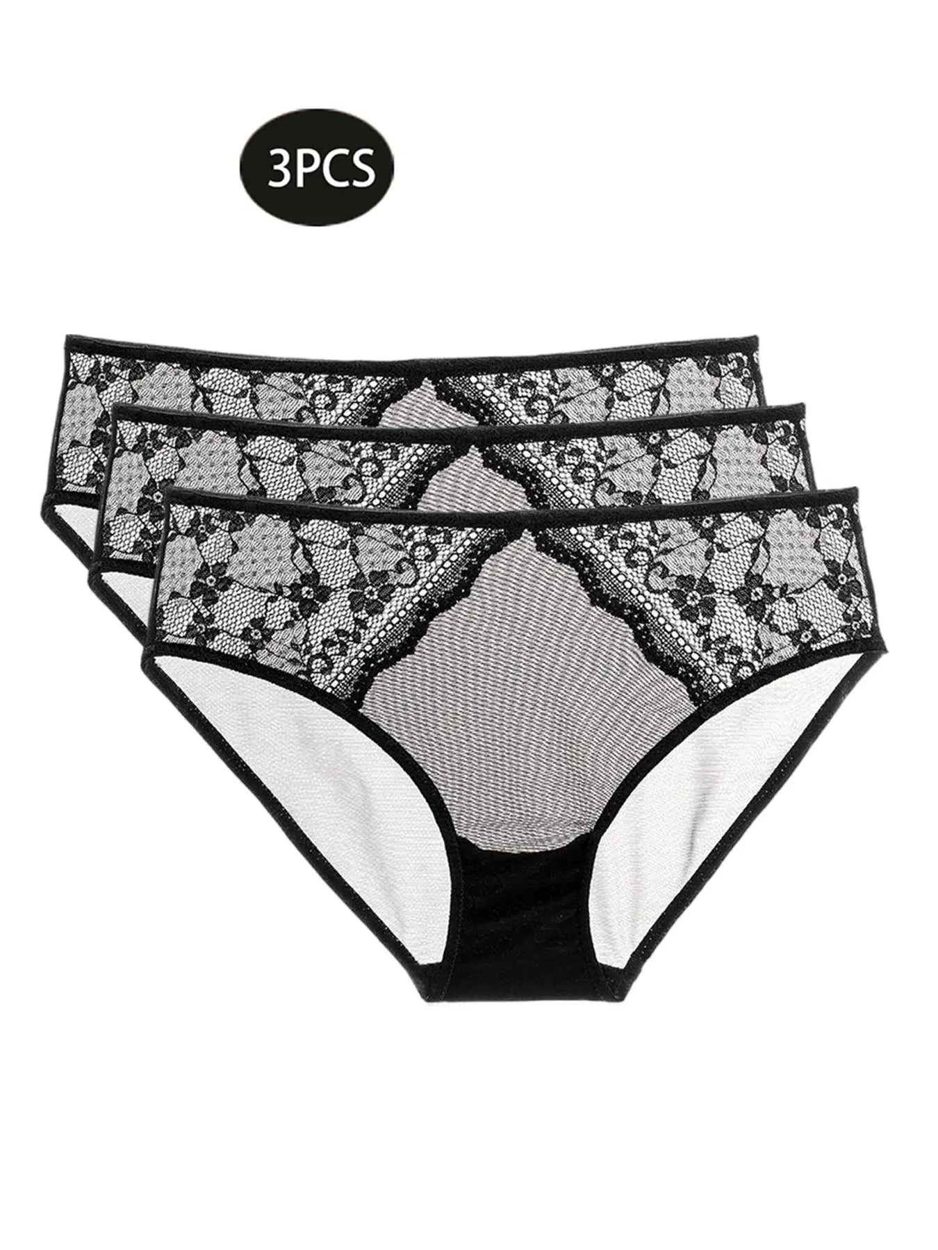 Hip-Hugging Panties, Feminine Butt-Lifting Briefs, Mid-Waist Ultra-Thin Lace Panties, Sexy Hollow-Out Panties