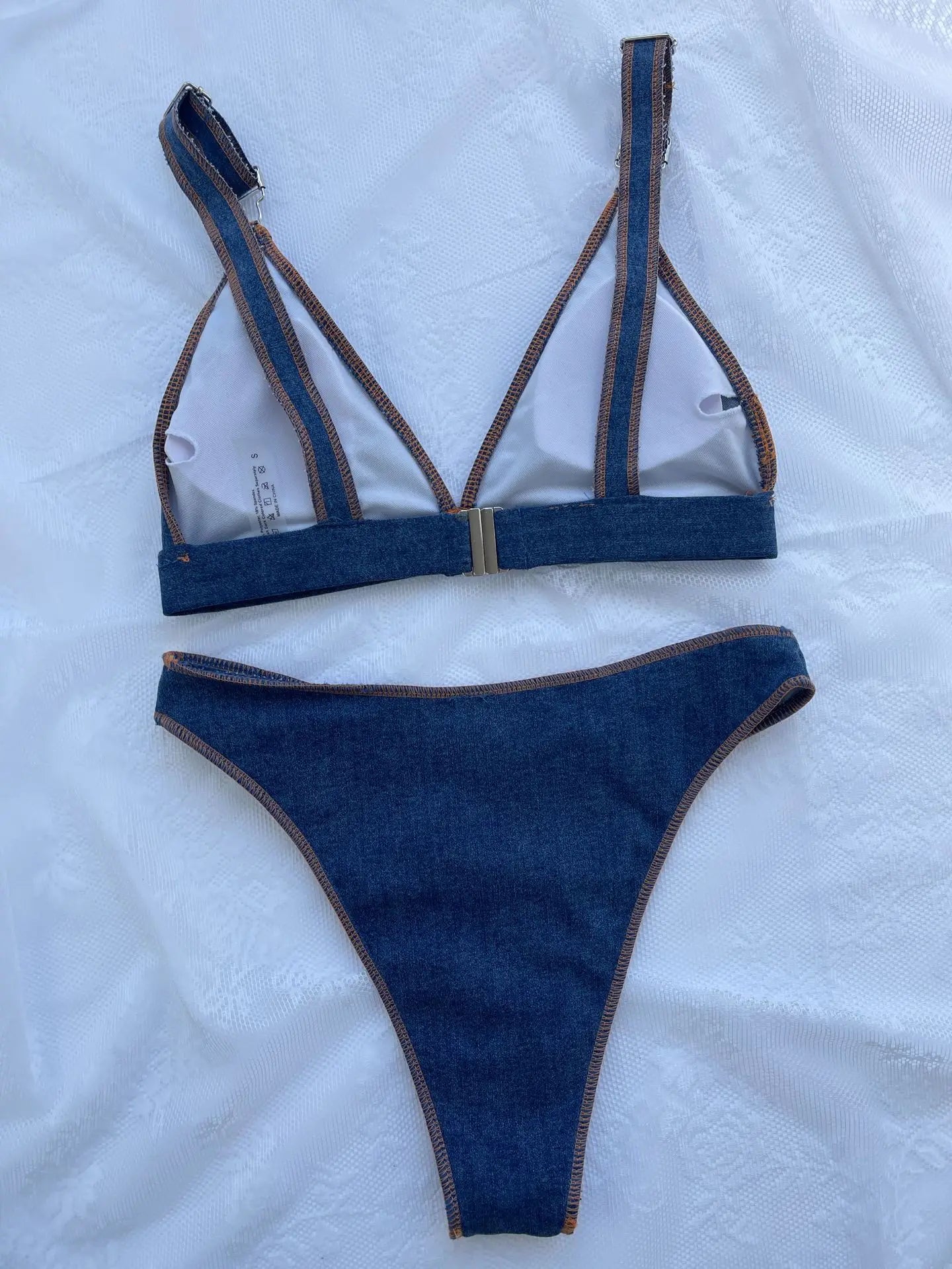 DEKA Sexy Brazilian Women Swimwear Denim Bikini Set Blue High Cut Bikini Female Swimsuit Two-pieces Bather Bathing Suit Swim