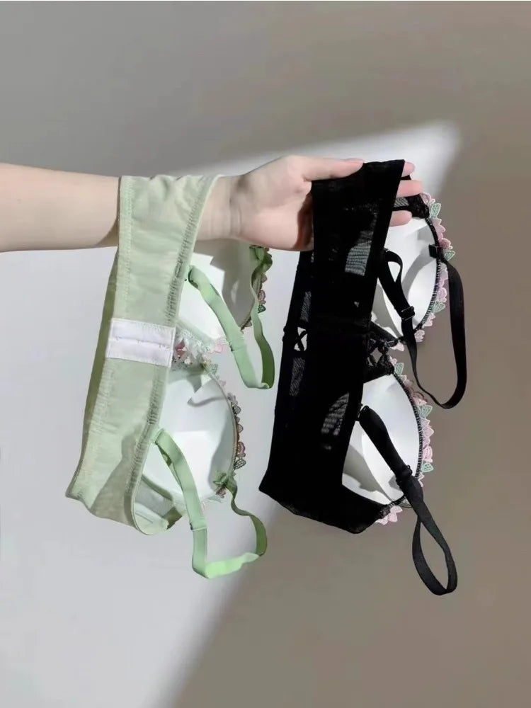 MOYISU London Anime Bralette - Delicate Wireless Bra for Set Teens, Japanese Summer Underwear Small Bust Close-Fit Subtle Allure