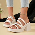 Platform Block Heel Sandals and Slippers Women Wear New Summer French Fashion Round Toe High Heels
