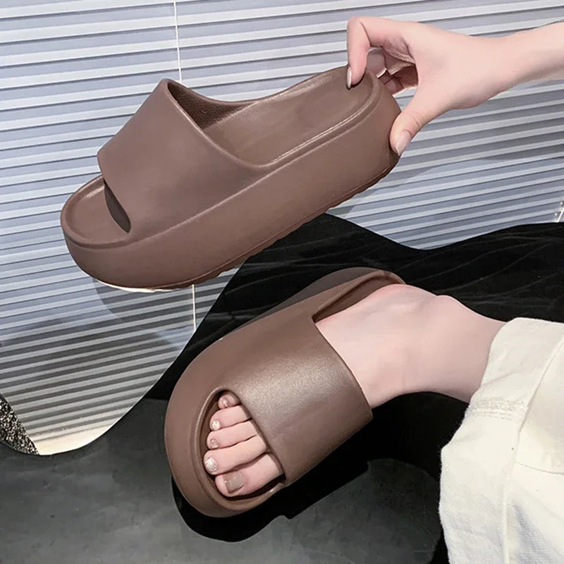 Summer Eva Chunky Platform Slippers Women Comfortable Soft Thick Bottom Sandals Woman 2025 Non Slip Beach Flip Flops Female