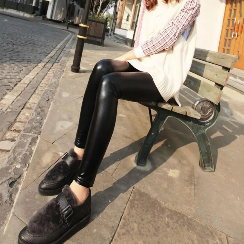 Skinny Pants Long Comfortable Bodycon Women Leggings Casual Trousers PU Leather Pants Female Sexy Lady Trousers