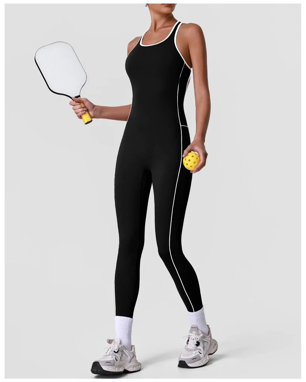 High Stretch Body Shaping Yoga Jumpsuit Women Black Patchwork Hollow Out Back Cross Fitness Sports One Piece Workout Bodysuits