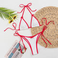 Wrinkled Bow Knotted Bikini Women Swimwear Female Swimsuit Two-pieces Bikini Set Halter Strappy Bather Bathing Suit Swim Lady
