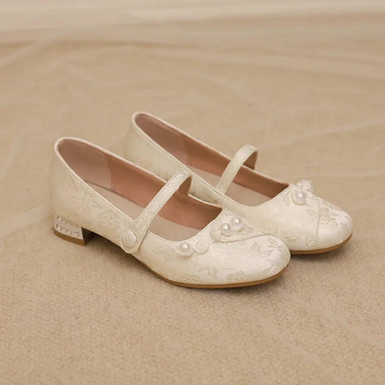 New Chinese Style Mary Jane Women's Shoes Hot Sale Of The Season Spring Summer Fairy Tale Cheongsam Shoes Beautiful Thick Heel