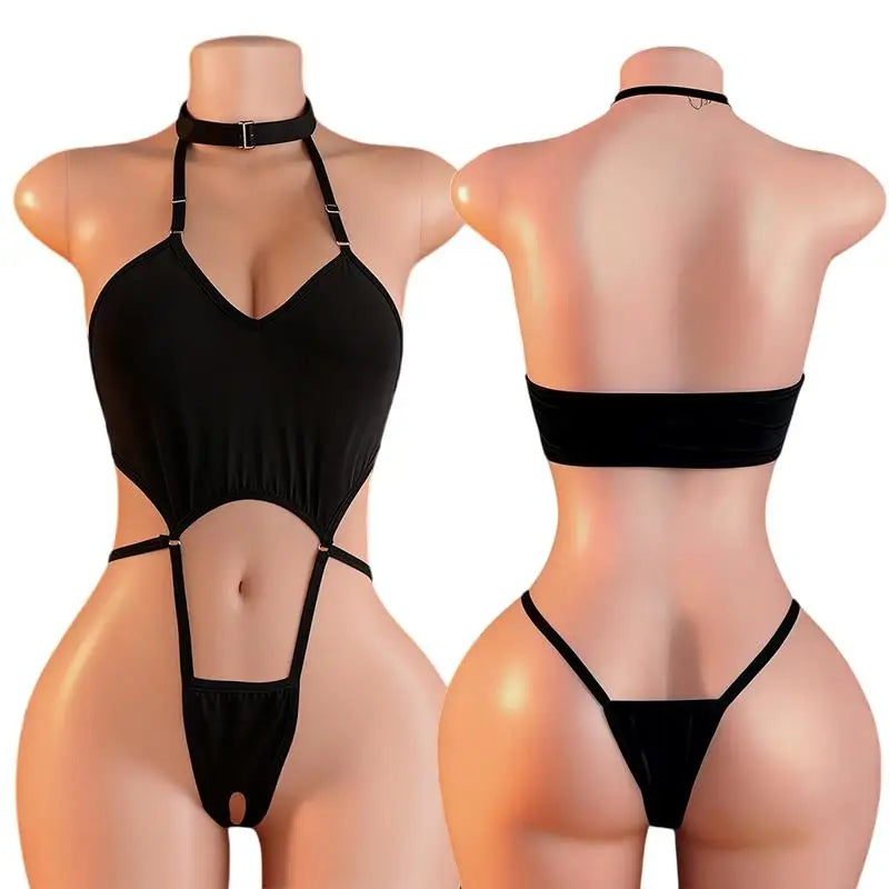 Sexy Lingerie Women Crotchless Hollow Pajamas Erotic Costume Teddy  Backless Office Exotic Outfit Role Play Bondage Underwear