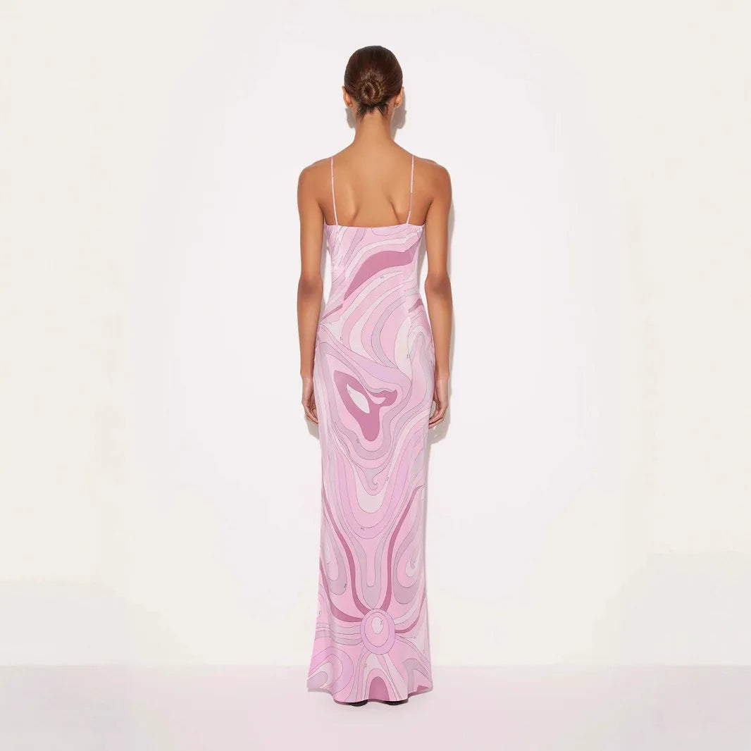 Vestidos Para Mujer Bohemian Vacation Dress Casual Sleeveless Strap High Waisted Party Dress Side Split Slim Women Robe Dresses