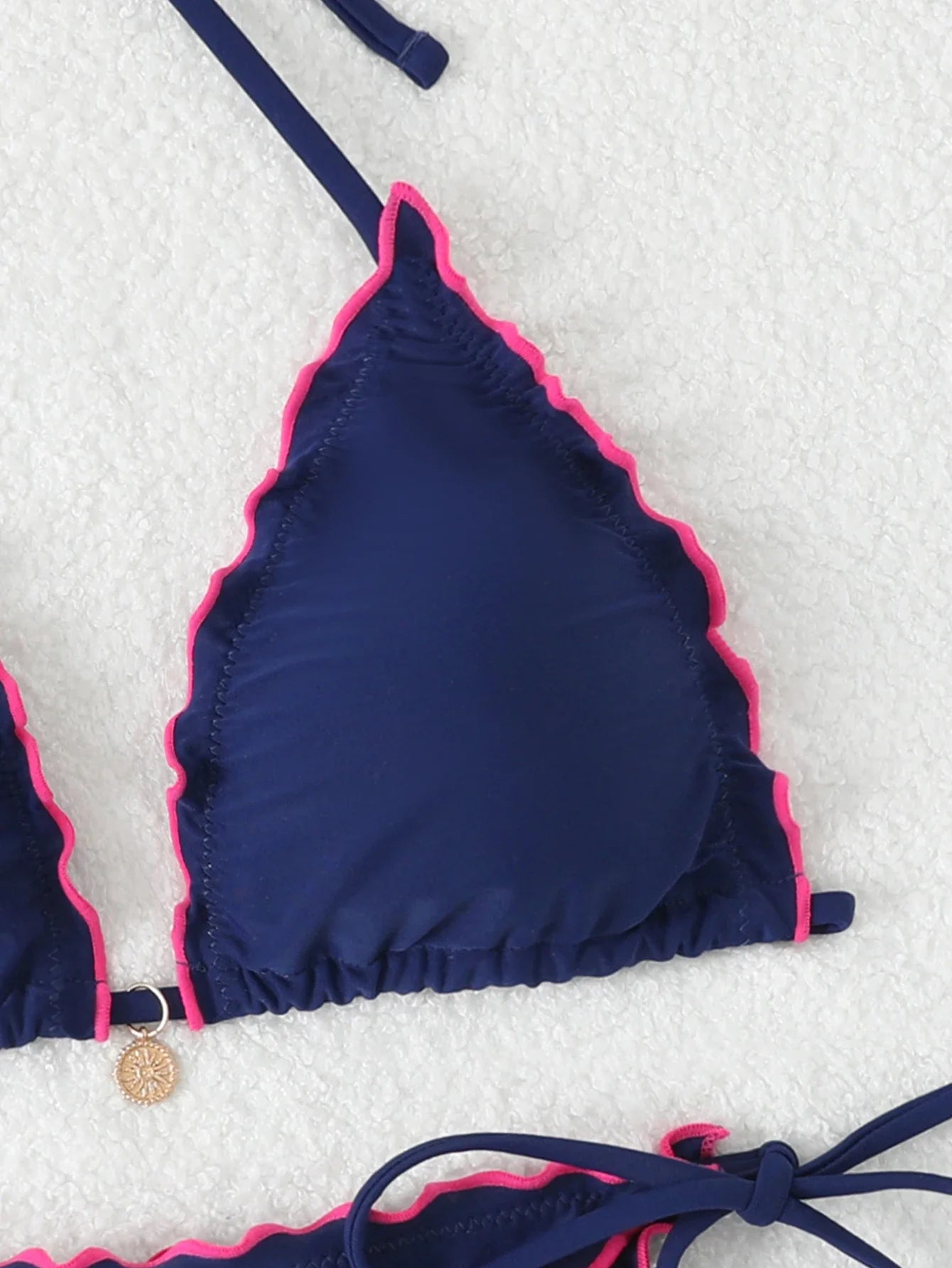 Triangle Halter String Bikinis 2026 Women Sexy Ruffle Swimsuit Solid Cherry Swimwear Female Bathers Bathing Swimming Swim Suit