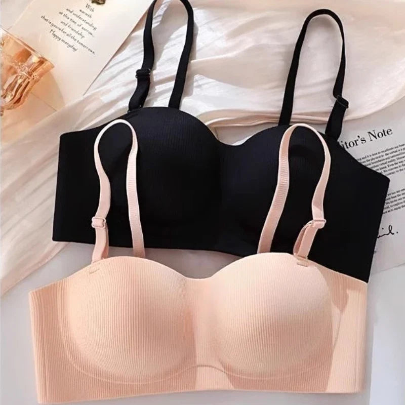 Hot Sale Japanese Style Seamless Underwear, Small Chest Gathered Push-Up Bra for Teens, Pure Sensual Wireless Bralette MOYISU