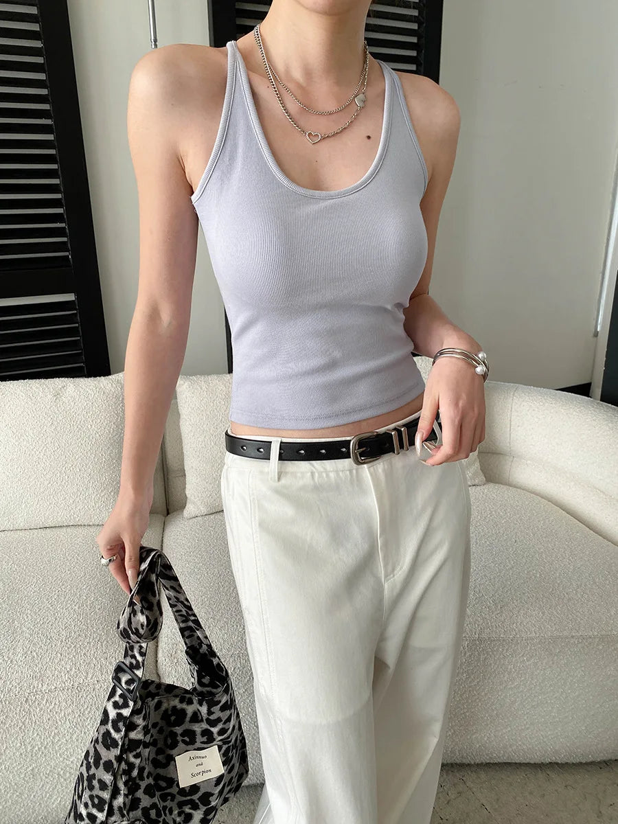 Sports vest U-neck slim fit camisole bottoming T-shirt