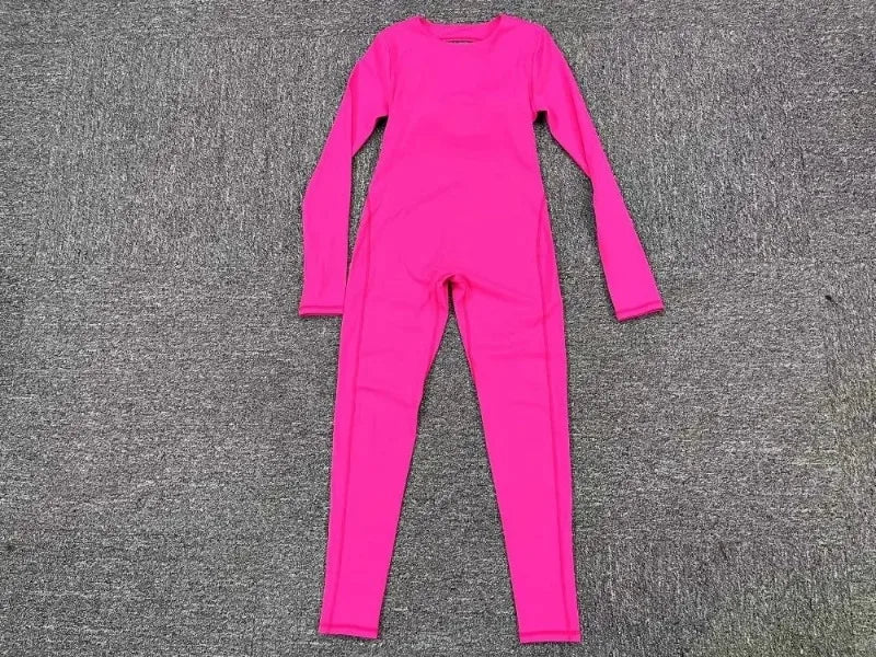 Women's Seamless Yoga Jumpsuits Backless Sexy Long-Sleeved One-Piece Butt-Lifting Gym Nude Feel Workout Gym Training Bodysuits