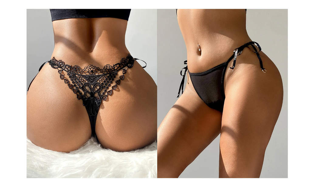 Women‘s Mesh Lace Panties Plus Size M-3XL Sheer Embroidered Flowers Low Rise Sexy Underwear with Ribbon Metal Ring Daily Wear