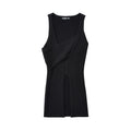 Stylish Cross-over Irregular Neckline Sleeveless Knitted Vest For Women Niche Sexy Slit Slim-fit Top CasualPure Desire 0FY1