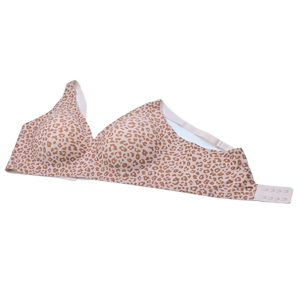 Custom made-2-Row Hook Leopard Print Bra Underwear