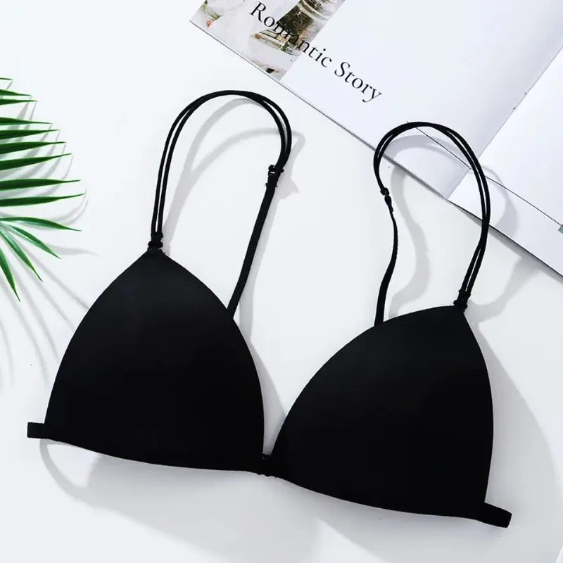 Comfort Strapless Bra for Small Bust Seamless Bralette Adjustable Anti-Peek Summer Wear Thin Back Design Women S-XL MOYISU