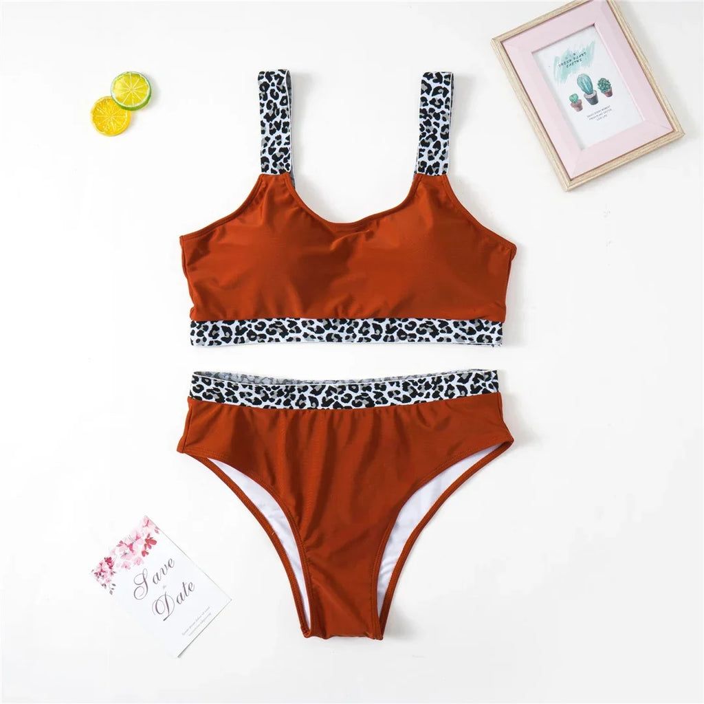 0XL - 4XL Splicing Bikini Large Size Swimwear Plus Size Women Swimsuit Female Two-pieces Bikini set Bather Bathing Suit K3785