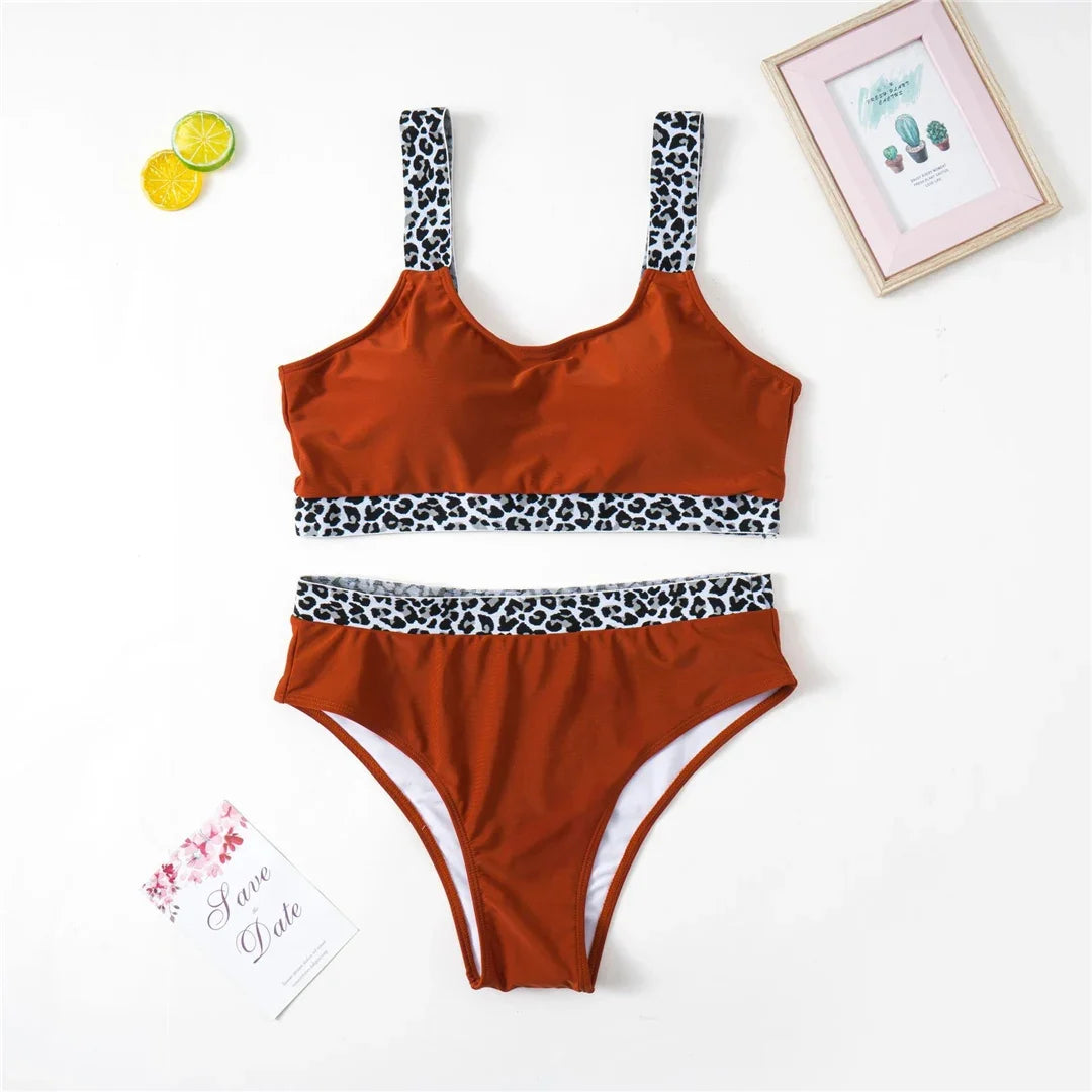 0XL - 4XL Splicing Bikini Large Size Swimwear Plus Size Women Swimsuit Female Two-pieces Bikini set Bather Bathing Suit K3785