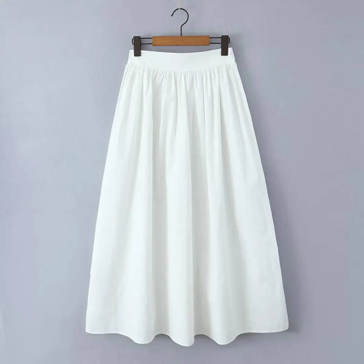Summer Women White Cotton Dress Set 2025 Top+skirt 2 Pcs Outfit Ruffles Button Slim Top A-line Maxi Skirt Beach Casual Dress