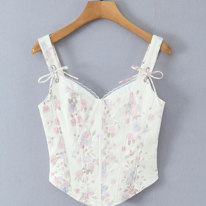New French Style Mesh Lace Patchwork Trim Fishbone Slim Sexy Strapless Camisole For Woman Casual Pure Desire Style Vest ALWP