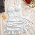A Set Of Corset-style Lace Nightgowns Steel Ring Push-up Breast Shapewear Underwear Pajamas Ms elegant Irregular Fishtail drees