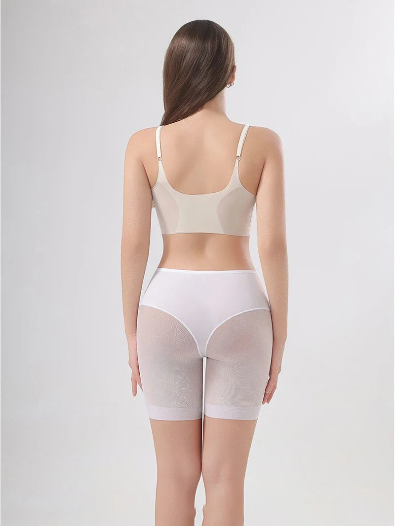 Women's Seamless Shorts Safety Pants High Waist Large Size Mesh Thin Boxer Panties Anti Friction Under Skirt Shorts Underwear