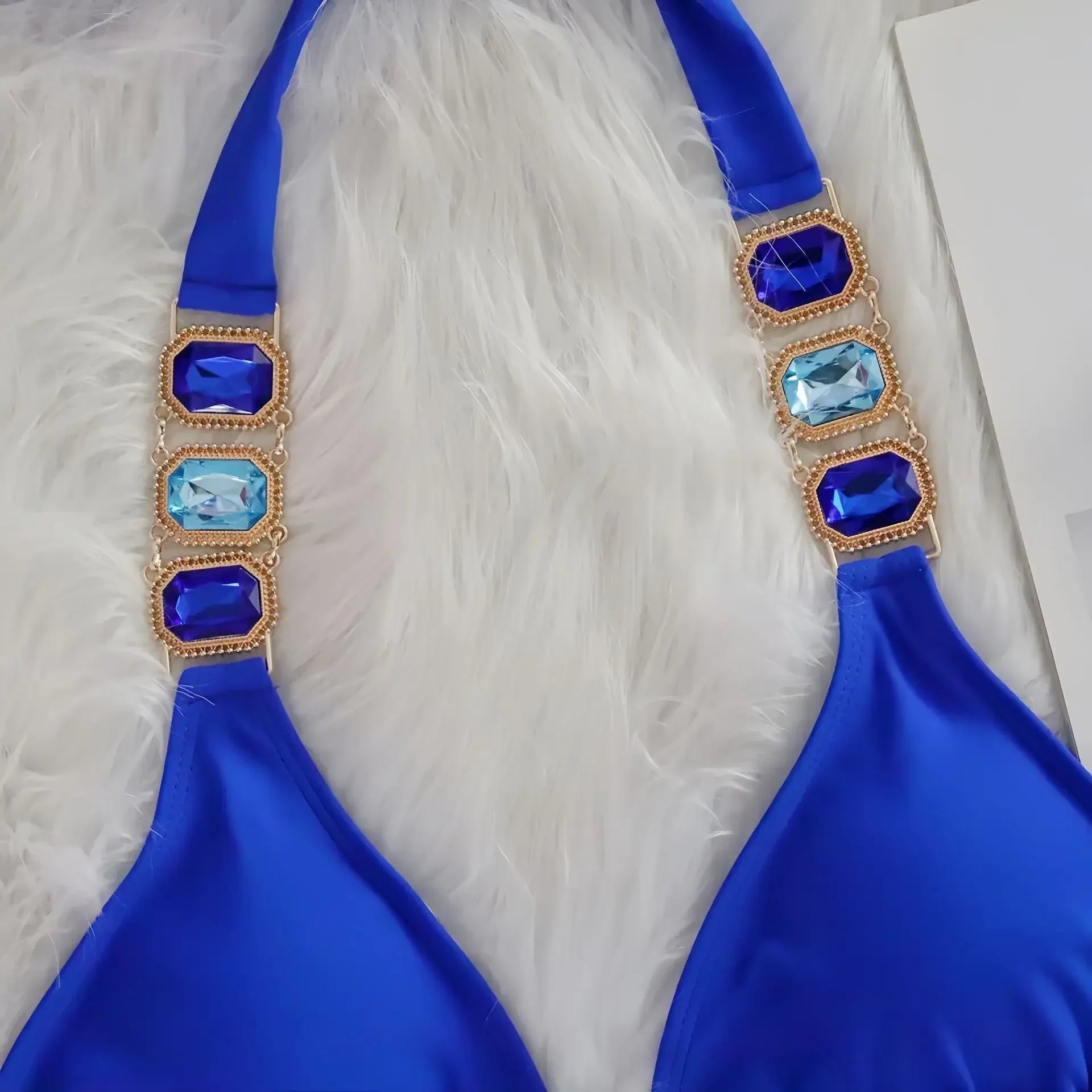 Halter Scrunch Butt Rhintstone Diamond Bikini Women Swimsuit Female Swimwear Two Pieces Bikini Set Brazilian Bathing Suit Swim
