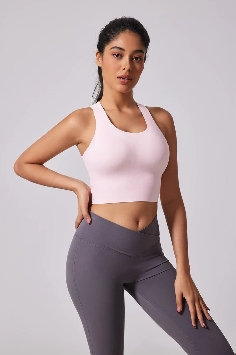 DIAS FIT JOY Wide shoulder strap cross sports vest comfortable shockproof yoga bra fixed chest pad beautiful back fitness Gym