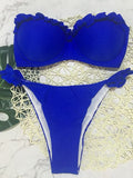 Sexy Ruffled Frilled Bra Cup Bikini 2026 Women Bandeau Swimsuit Female Swimwear Two Pieces Bikini Set Push Up Bathing Suit Swim