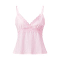Women Lace Trim Vest Spaghetti Strap V-neck Corset Tank Tops Daily Casual Party Club Retro Elegant Camisole Shirts Summer