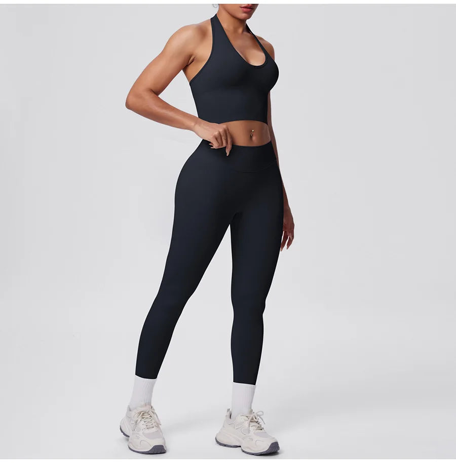 2pcs Yoga Set Gym Outfits Clothes Athletic Wear Yoga Suits For Women Fitness Set Tracksuits Sports Bra Gym Leggings Sportswear