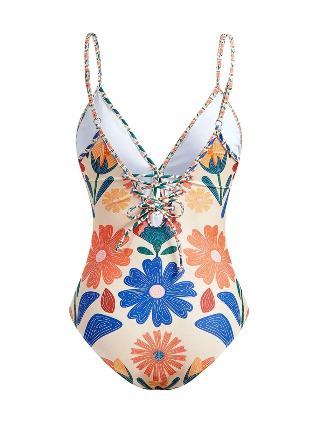 S - XL New Floral Printed With Skirt Women Swimwear V Neck High Leg Cut Bather Bathing Suit Swim One Piece Swimsuit Female K8041
