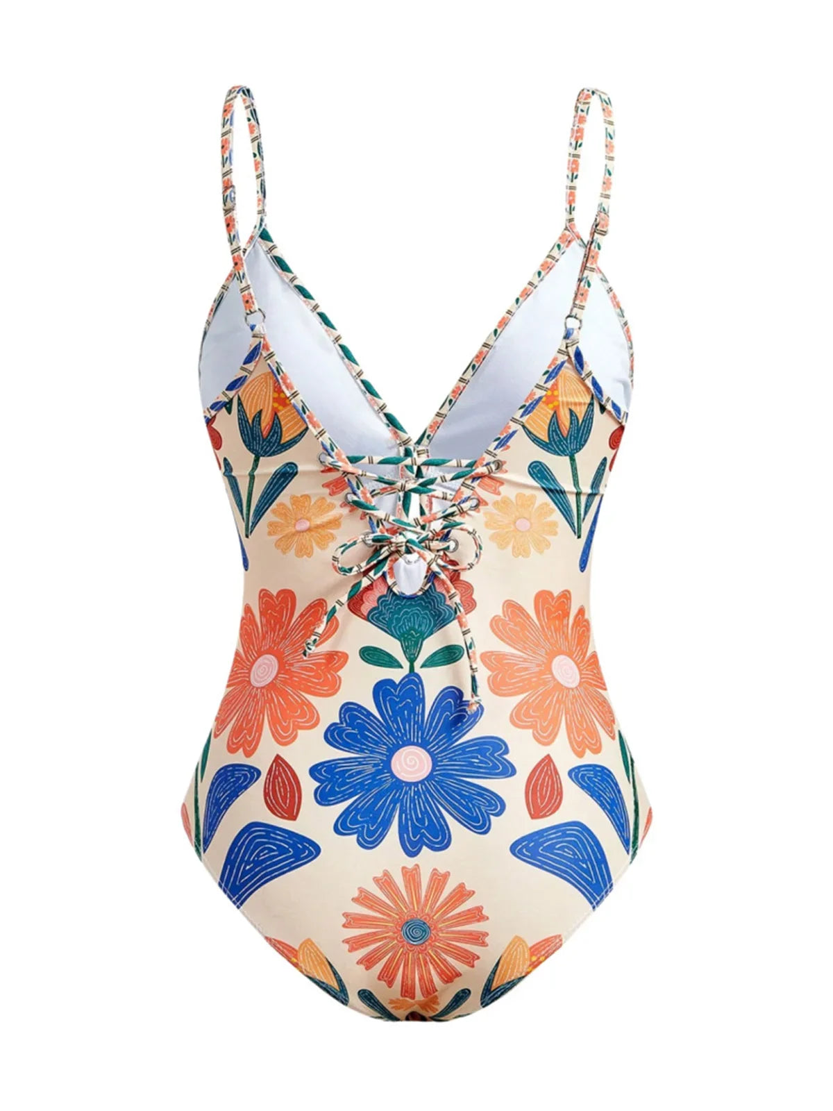 S - XL New Floral Printed With Skirt Women Swimwear V Neck High Leg Cut Bather Bathing Suit Swim One Piece Swimsuit Female K8041