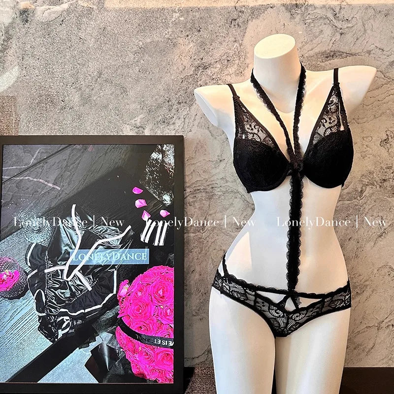 Elegant French Purple Halter Neck Bra Set Delicate Lace Bralette for Small Bust Layered Straps Lingerie UK Sizes MOYISU Sexy Bra