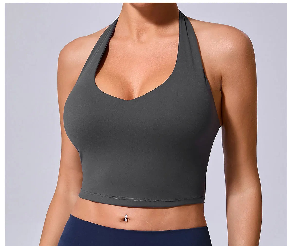 Hanging Neck Yoga Sports Bra Women Breathable Shock Proof Gym Workout Fitness Push Up Top Yoga Running Sportswear Vest Sexy Bra