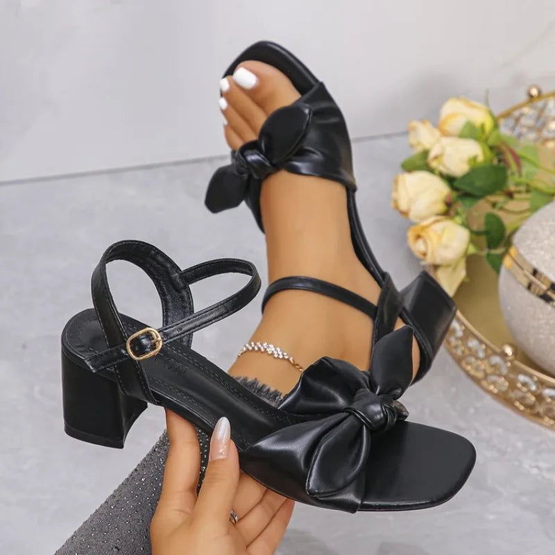 Buckle Strap 2026 Sandals Comfort Shoes for Women Square Toe Block Heels Large Size Suit Female  New Fashion