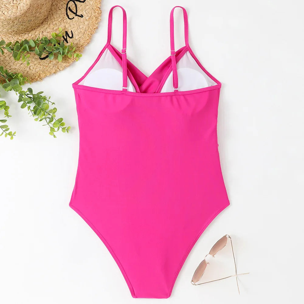 S - XXL Sexy Wrinkled One Piece Swimsuit Women Swimwear Female Monokini Swimsuits 2025 Bathing Suit Swim Beach Wear Bodysuit