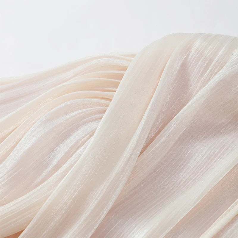 Fashion Solid Mesh Long Sleeved Backless Pleated Prom Dresses Chic Ruffle Bow Lace Up Women Mini Dresses Lady Spring Party Robe