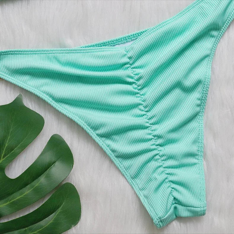 9 Colors Sexy Bikini Women Luxe Crystal Diamond Metal Chain Pit Striped Swimwear Swimsuit Bikinis Set Bathing Suit Beach Bikini