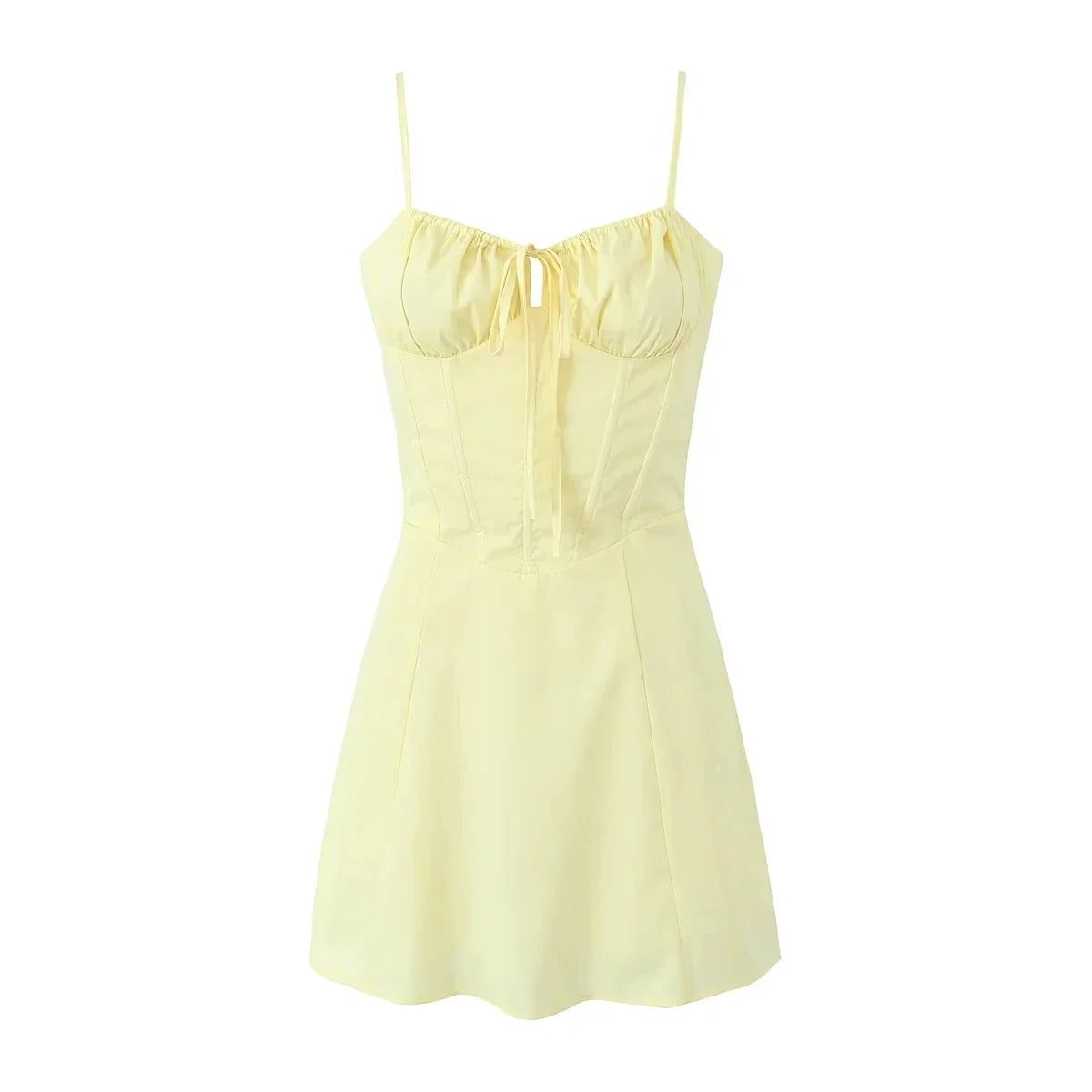 Foridol Lace Up Mini Summer Dress Sundress Women Spaghetti Strap Sexy Short White Beach Vestidos Fishbone Party Club Dress 2025